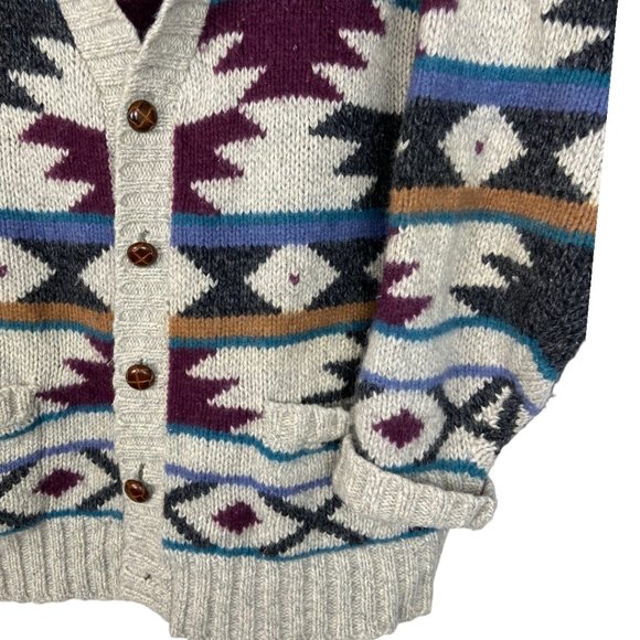 Eddie Bauer Multicolor Patterned Cardigan Sweater - Picture 3 of 7